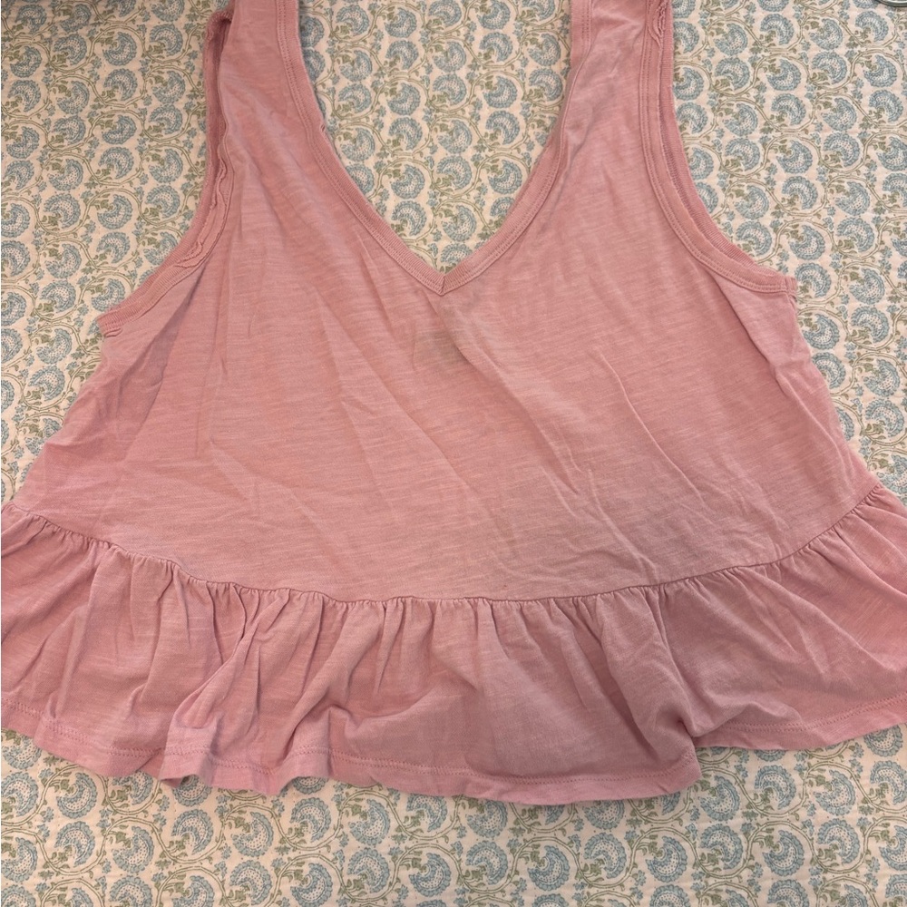 Wild Fable Pink Ruffle Hem Tank Top